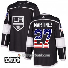 Män Ishockey Los Angeles Kings Tröja Alec Martinez 27 Adidas 2017-2018 Svart USA Flag Fashion Authentic